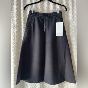 NWT!! Lululemon Modal-Blend HR Black A-Line Midi Skirt